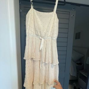 Gal Meets Glam - white/peach multi layer dress - size 6